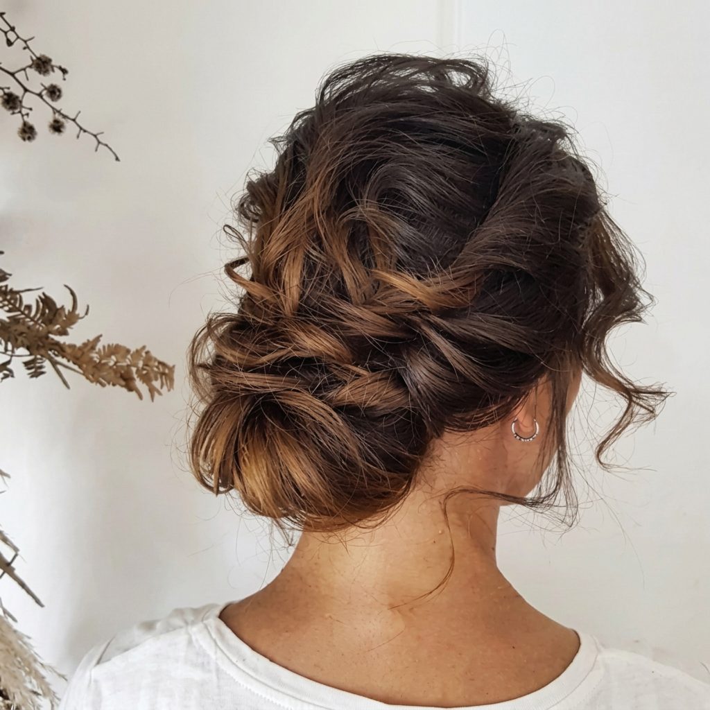 Elegant updo at the nape