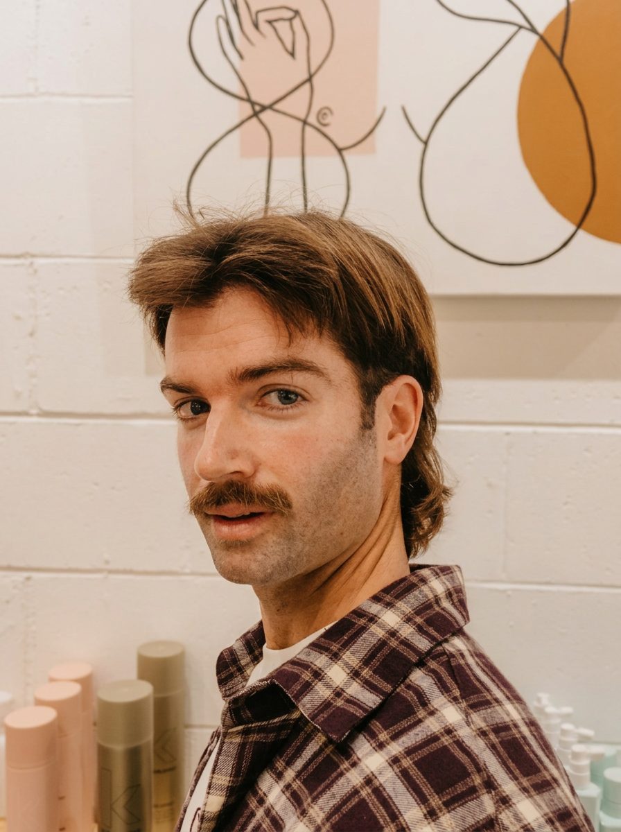 Modern mullet with a softly shaped outline